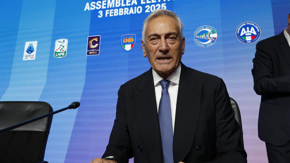 Figc: Gravina rieletto presidente con 98,68% voti