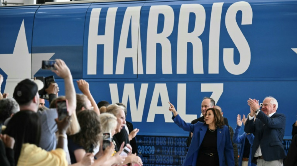 Harris on battleground bus tour ahead of Democratic convention